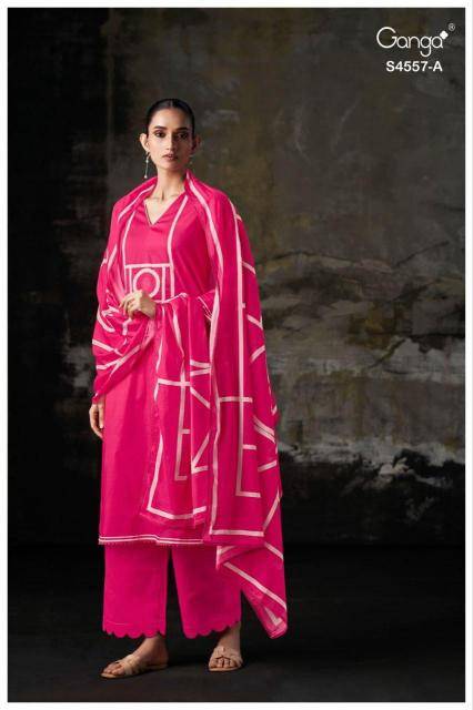 Ganga kazra 4557 Dress material wholesalers in Ahmedabad